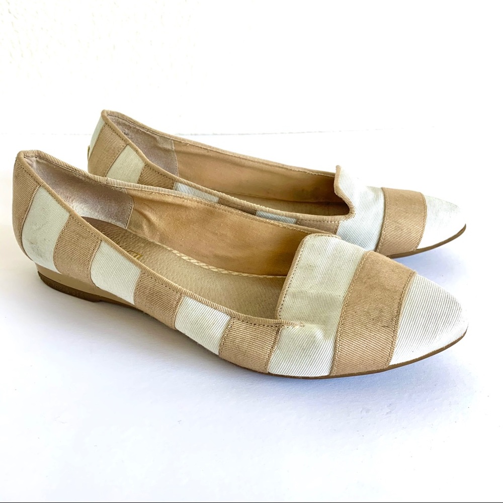 Sperry Top Sider Striped Canvas Point Toe Flats - image 1